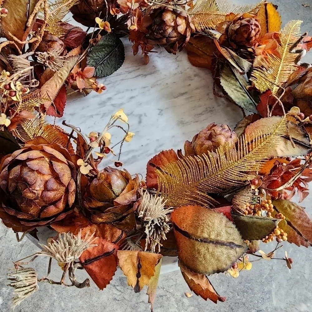 Fall Harvest abundant artichoke wreath 20